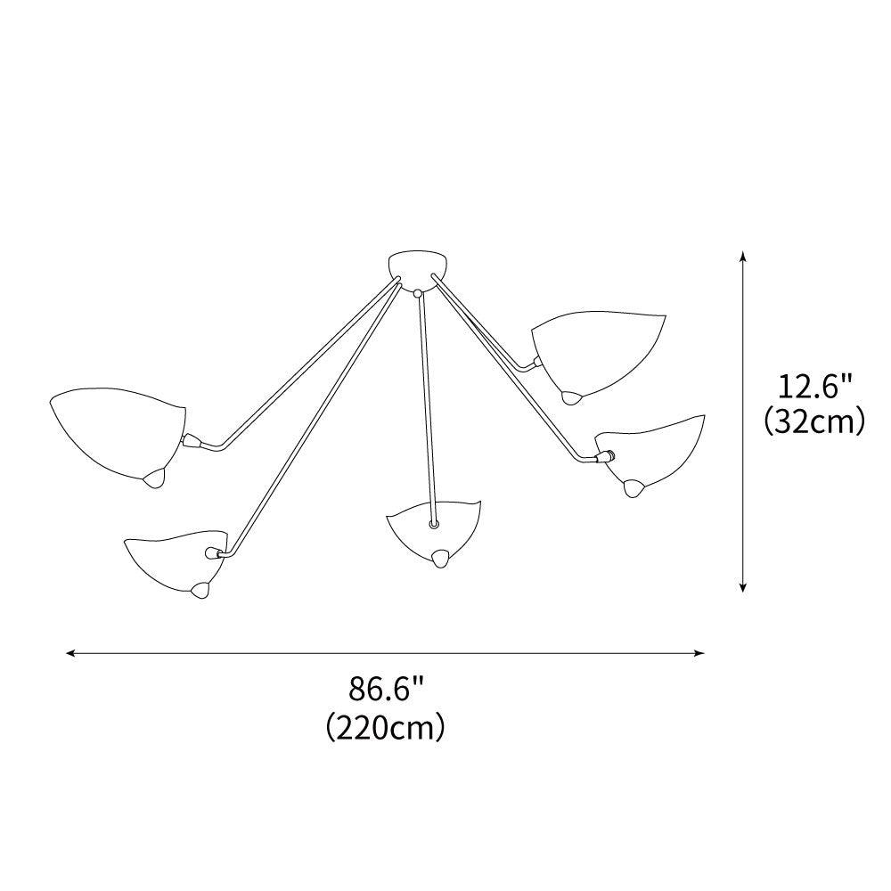 Serge Mouille Ceiling Lamp by FIFTH & BEAM — product view 4