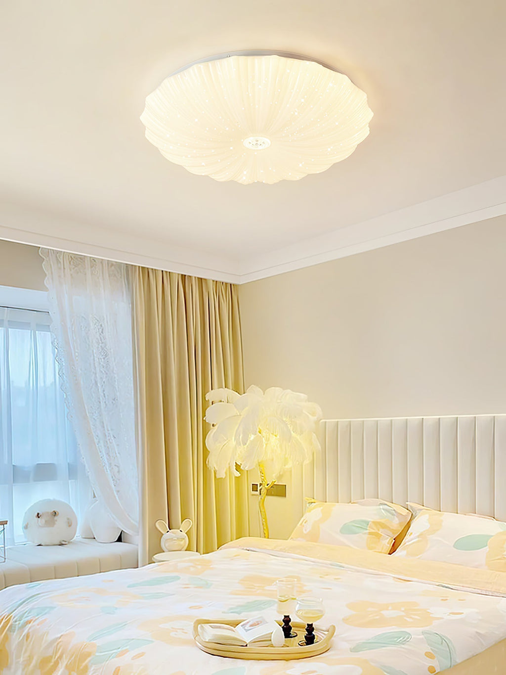 Acrylic Shell Round Ceiling Lamp by FIFTH & BEAM — product view 6