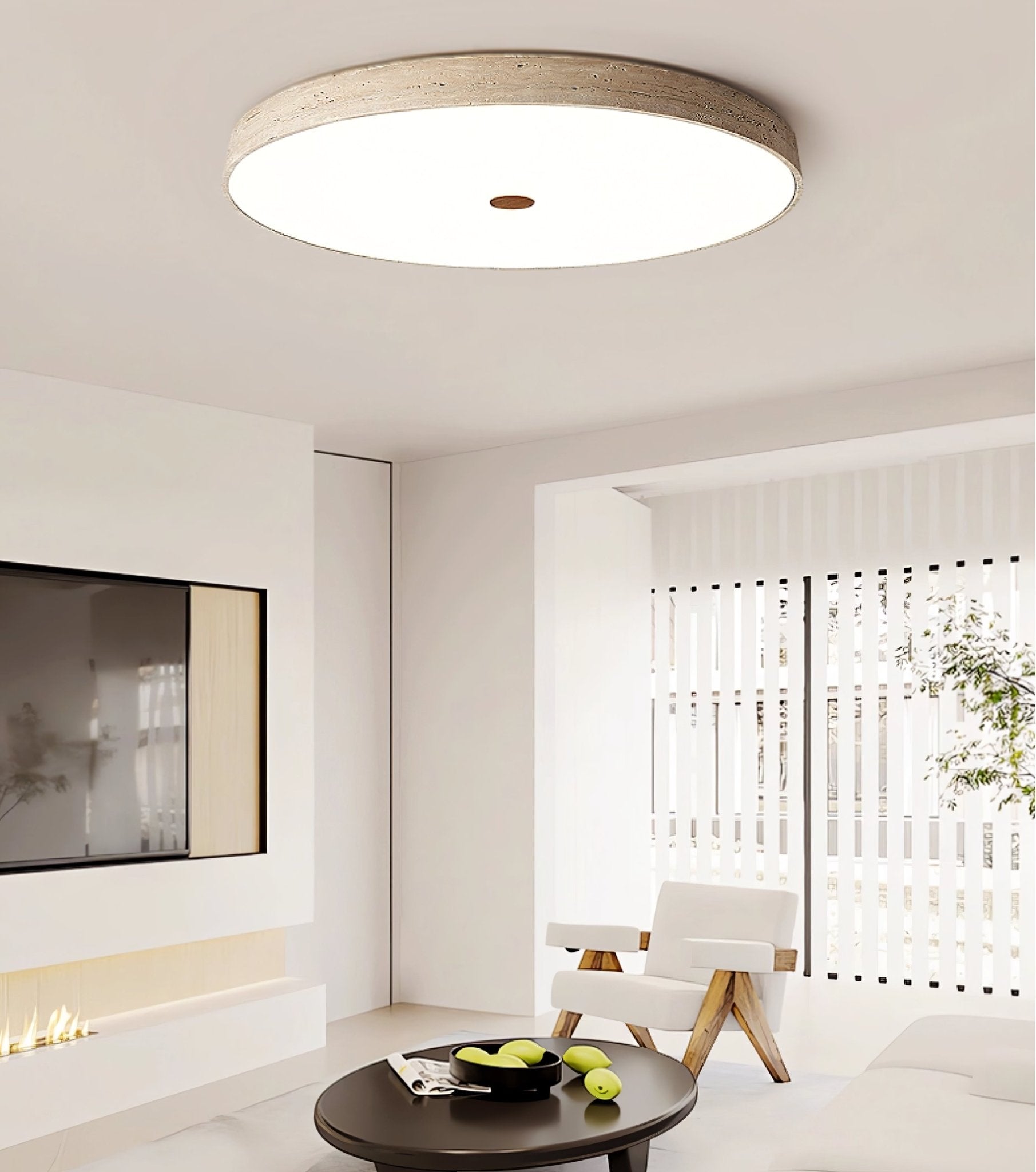 Solaro Travertine Ceiling Lamp by FIFTH & BEAM — product view 11