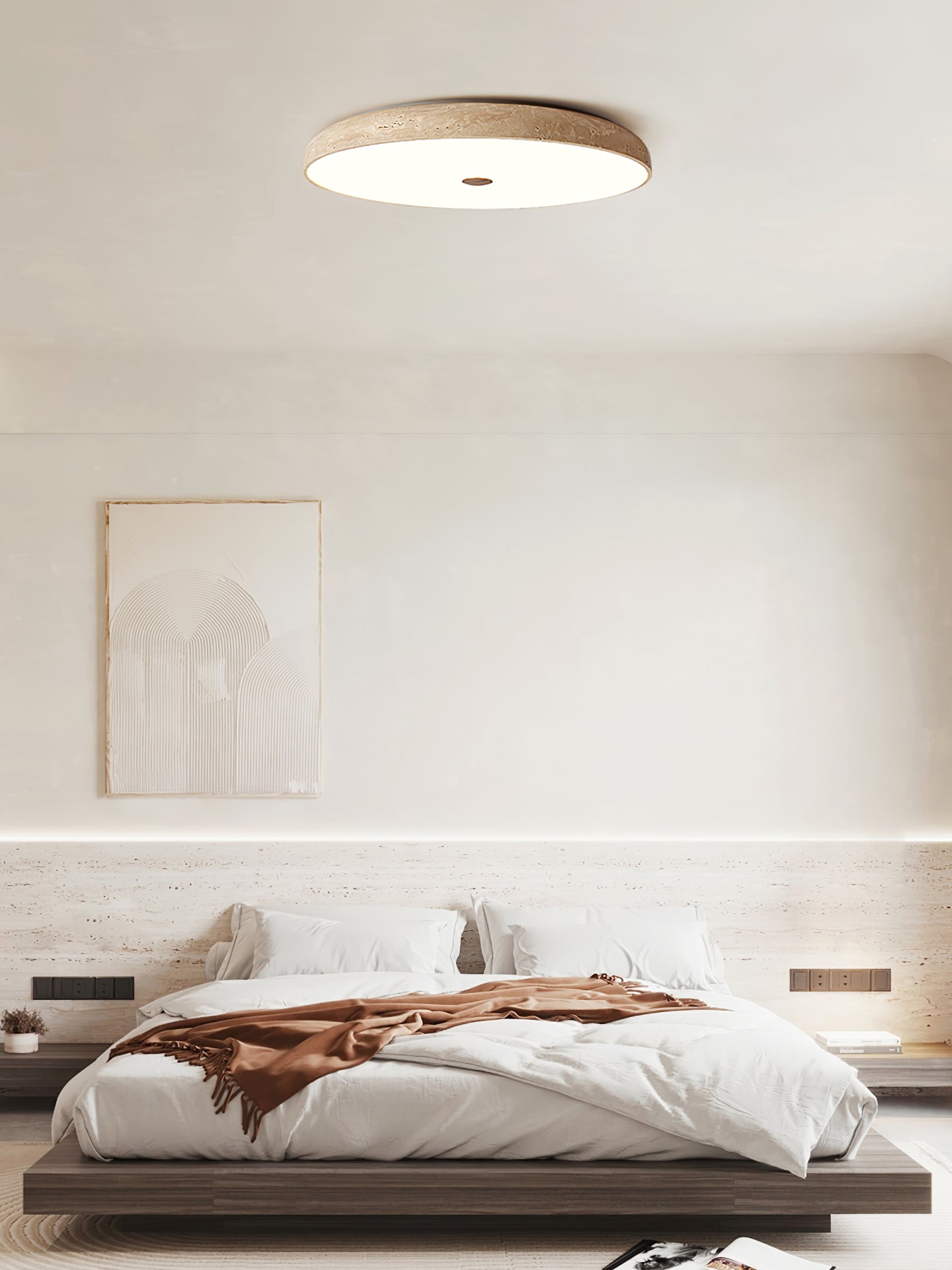Solaro Travertine Ceiling Lamp by FIFTH & BEAM — product view 5