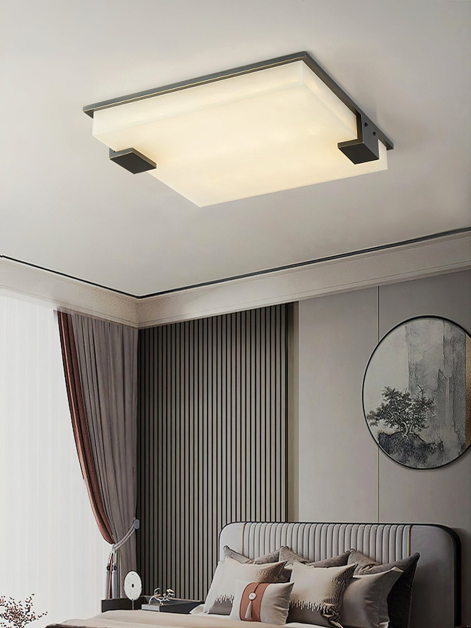 Square Alabaster Ceiling Lamp by FIFTH & BEAM — product view 11