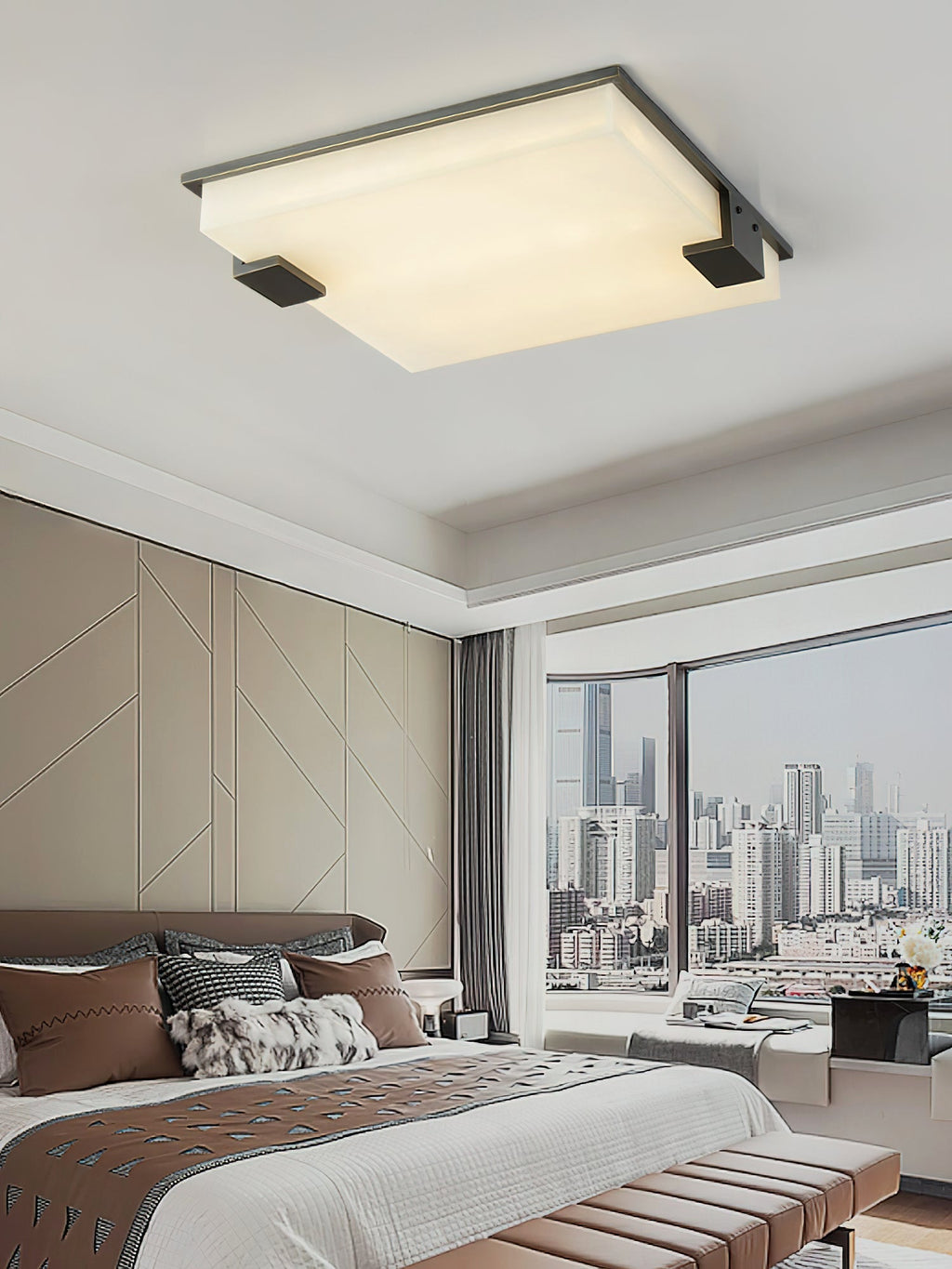 Square Alabaster Ceiling Lamp by FIFTH & BEAM — product view 3