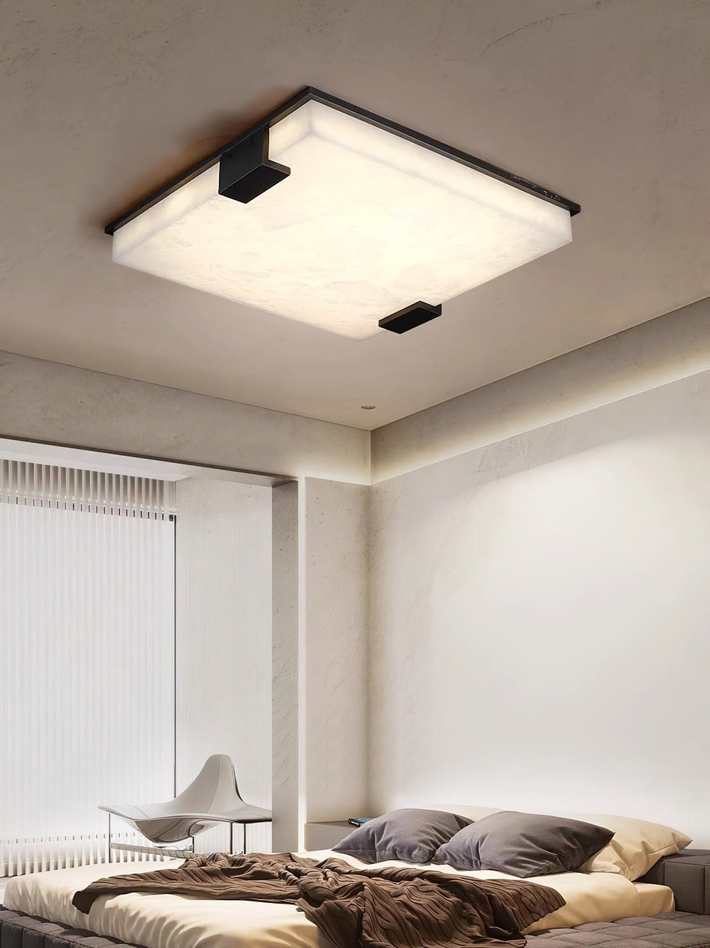 Square Alabaster Ceiling Lamp by FIFTH & BEAM — product view 4