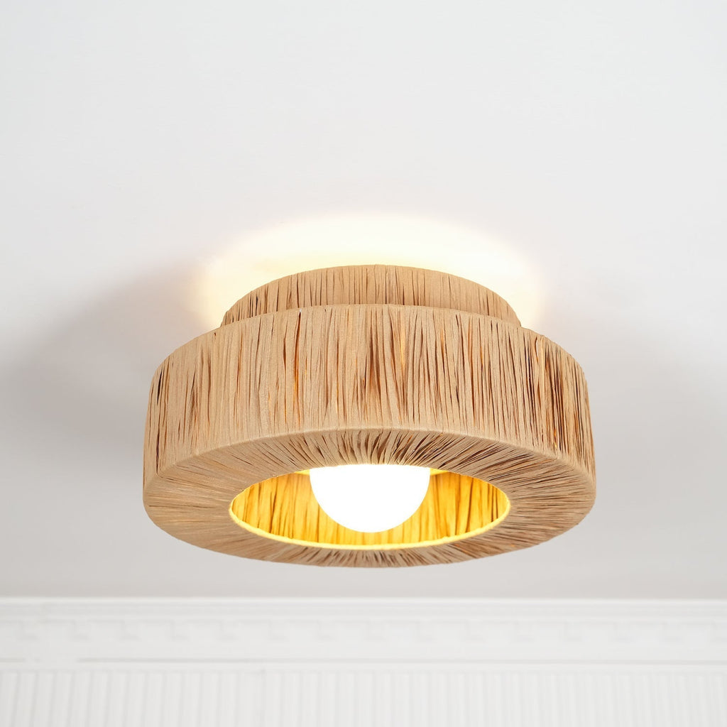 Straw Art Ceiling Lamp by FIFTH & BEAM — product view 9