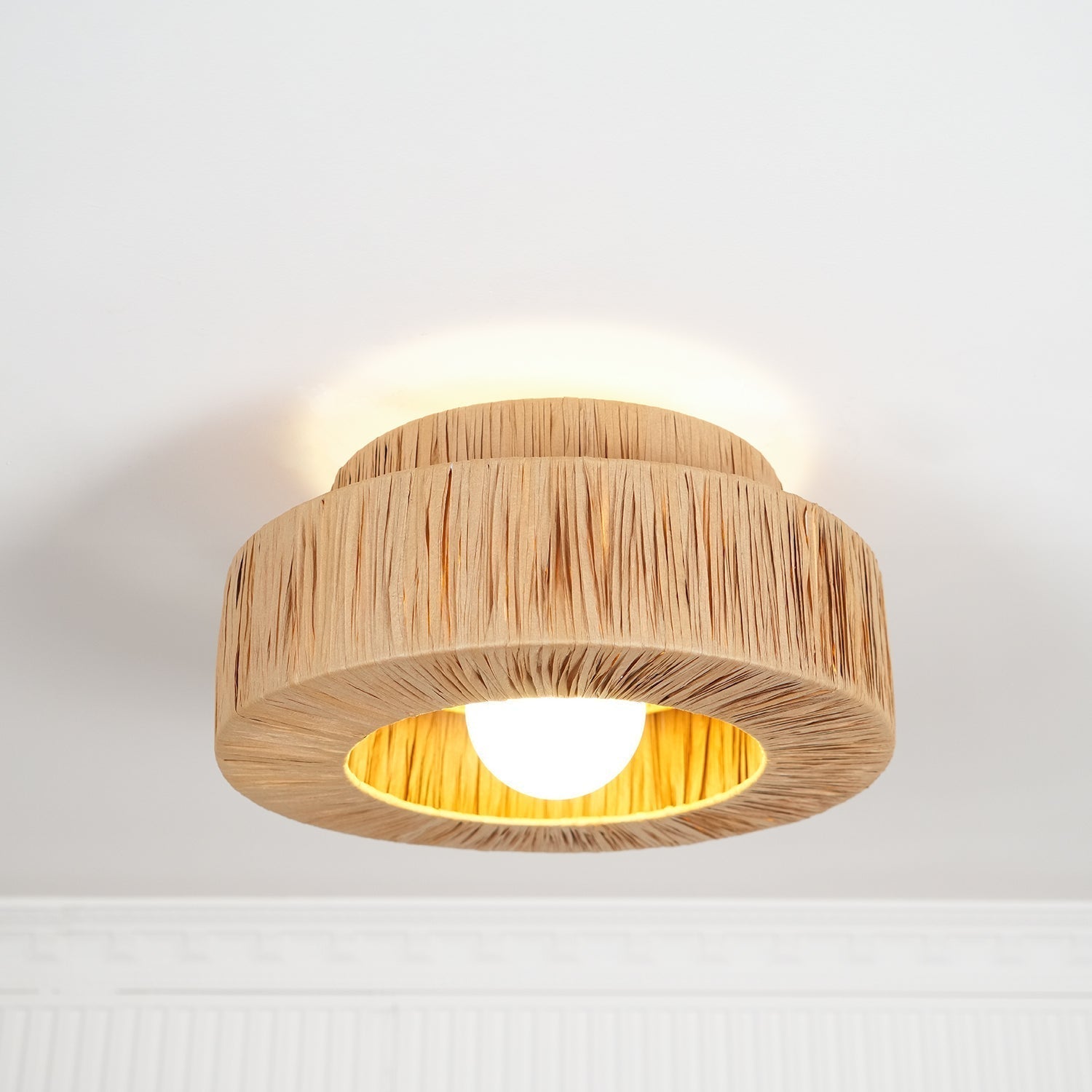 Straw Art Ceiling Lamp by FIFTH & BEAM — product view 9