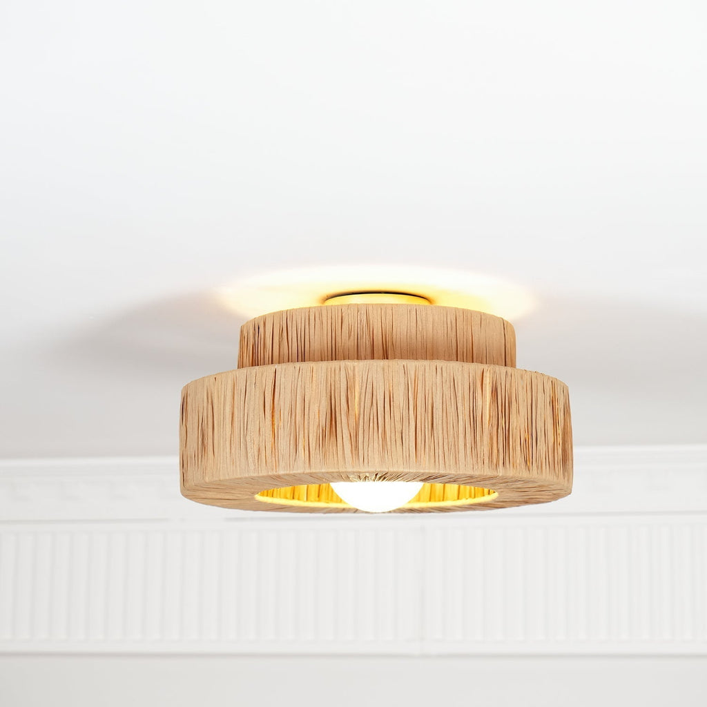 Straw Art Ceiling Lamp by FIFTH & BEAM — product view 8
