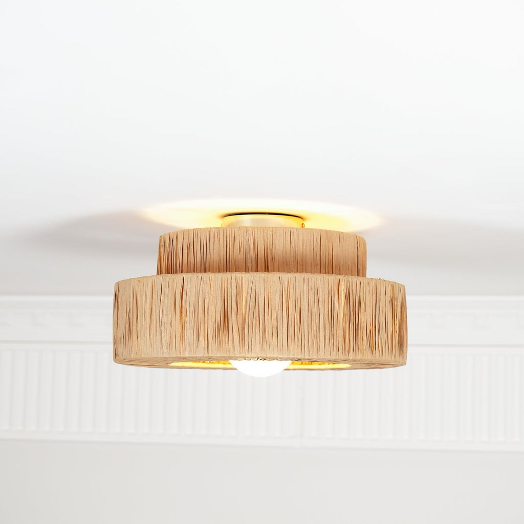 Straw Art Ceiling Lamp by FIFTH & BEAM — product view 12