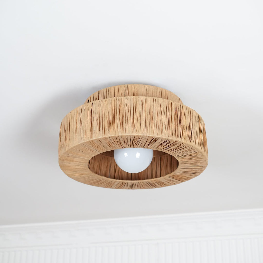 Straw Art Ceiling Lamp by FIFTH & BEAM — product view 23