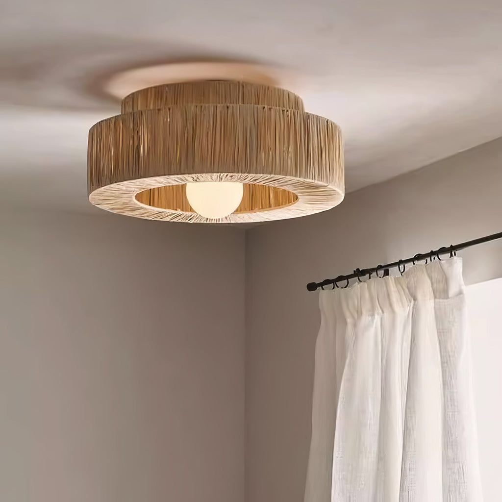 Straw Art Ceiling Lamp by FIFTH & BEAM — product view 3