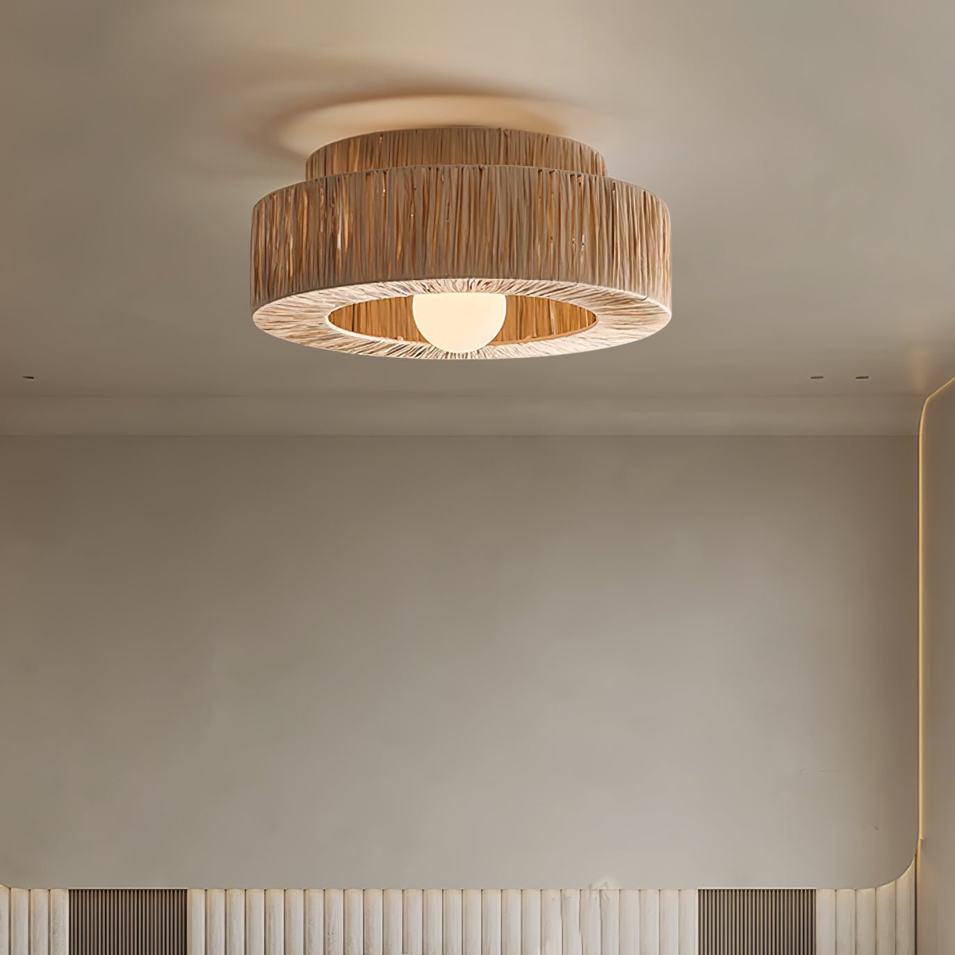 Straw Art Ceiling Lamp by FIFTH & BEAM — product view 2