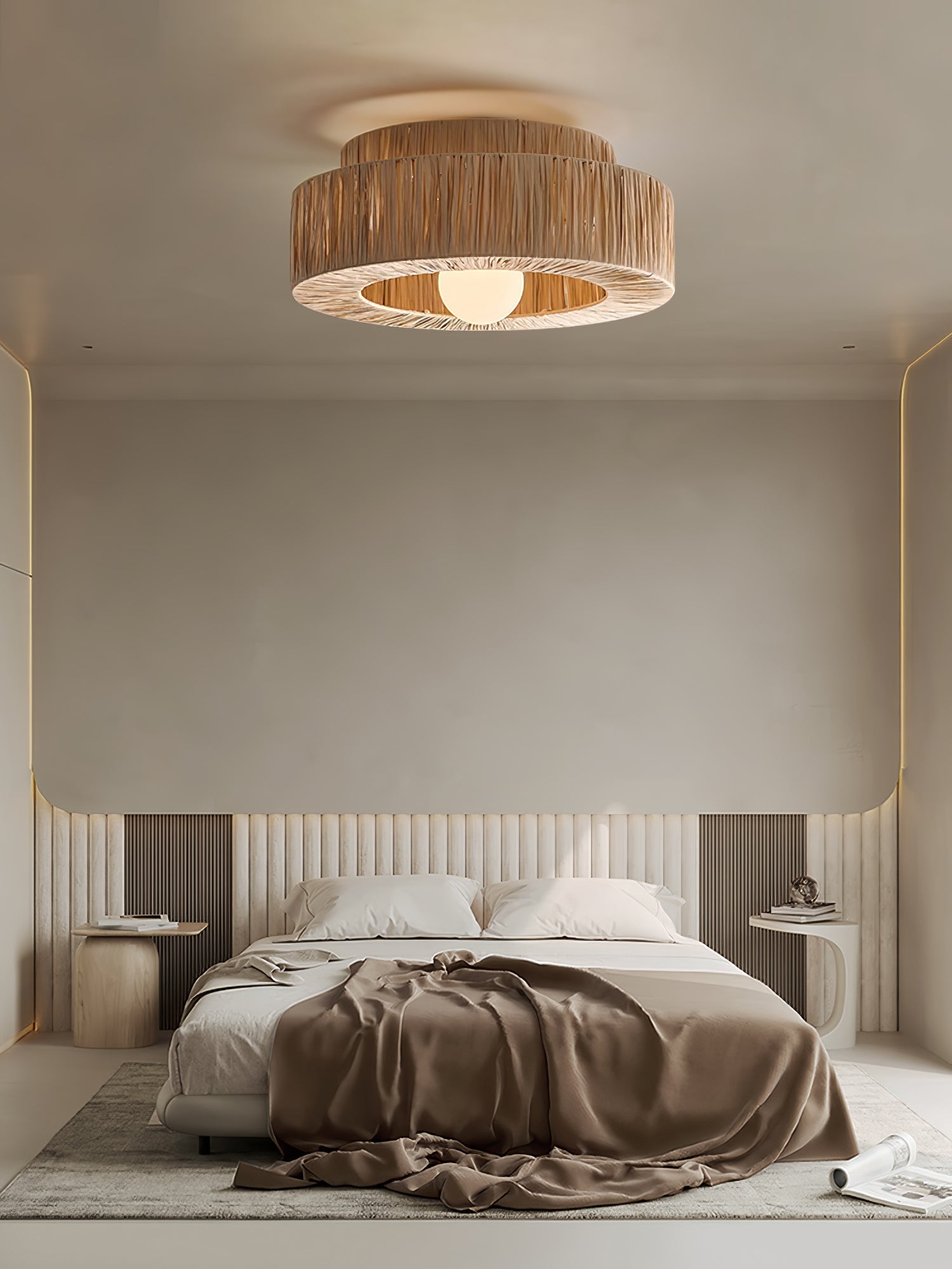 Straw Art Ceiling Lamp by FIFTH & BEAM — product view 4