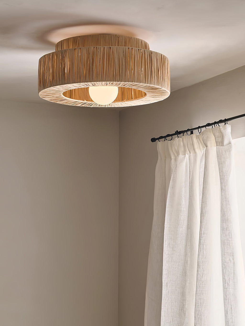 Straw Art Ceiling Lamp by FIFTH & BEAM — product view 7