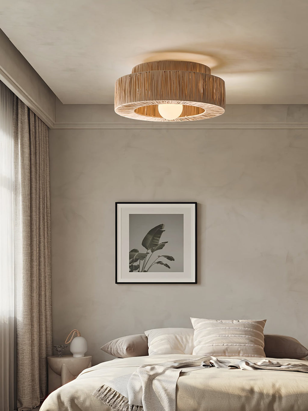 Straw Art Ceiling Lamp by FIFTH & BEAM — product view 6