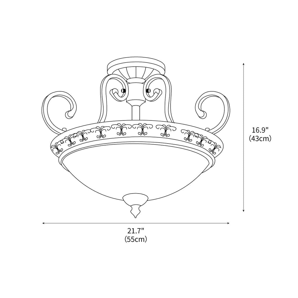 Symphony Semi-Flush Ceiling Light 21.7" by FIFTH & BEAM — product view 3
