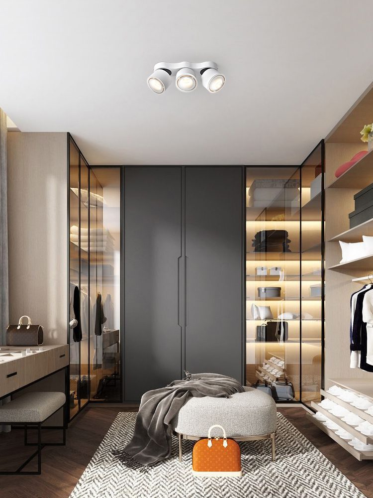 Three-heads Rotating Folding Ceiling Lamp by FIFTH & BEAM — product view 8