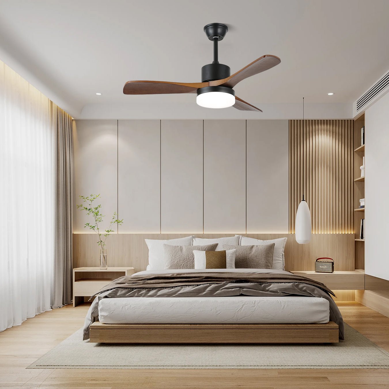 Morty Adams Wooden 48"/52" Ceiling Fan Light by FIFTH & BEAM — product view 2