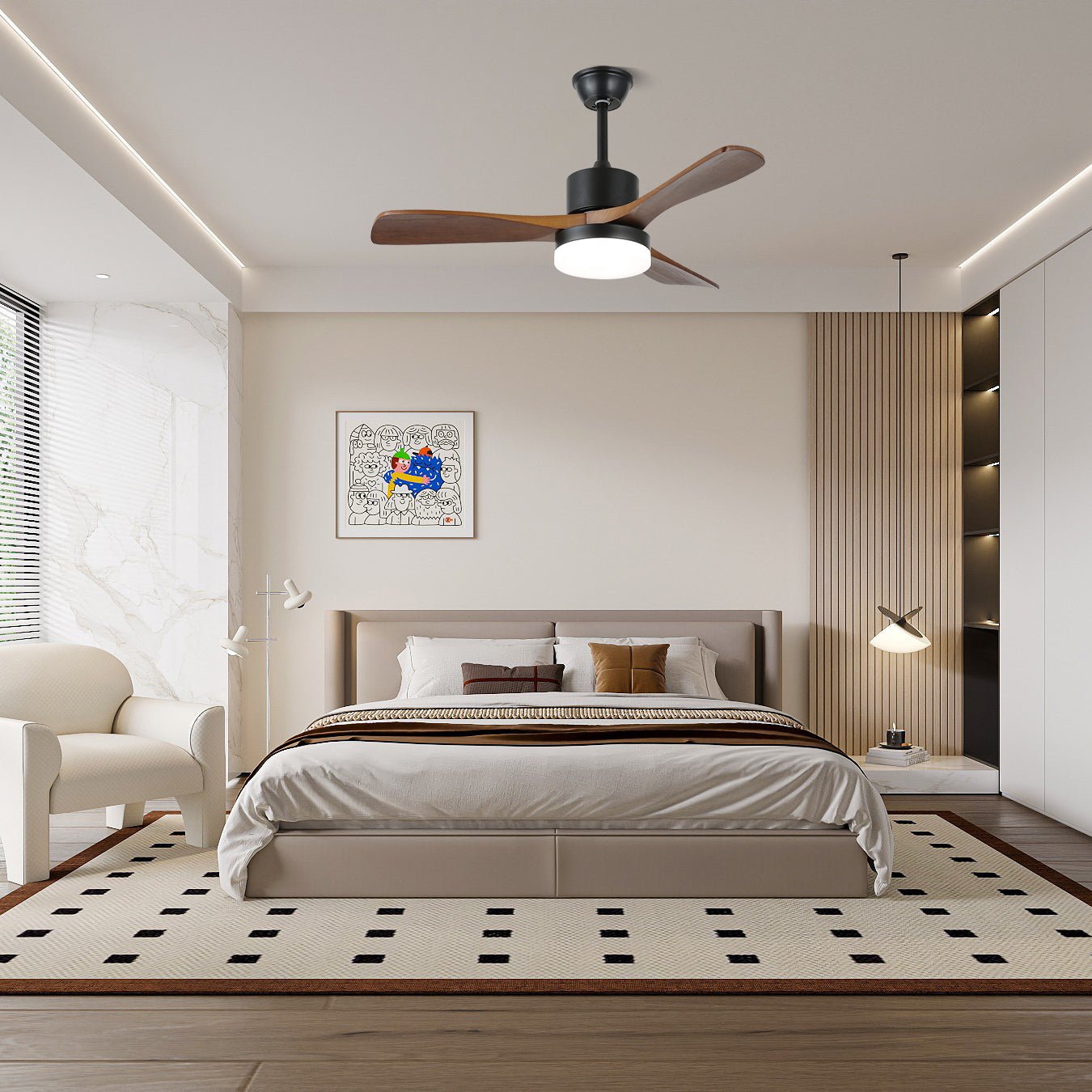 Morty Adams Wooden 48"/52" Ceiling Fan Light by FIFTH & BEAM — product view 4