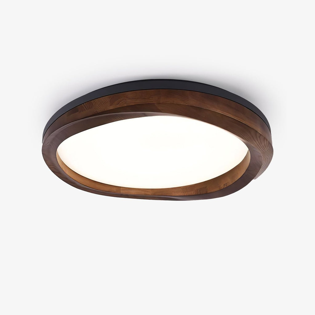 Timber Round Wood Ceiling Lamp by FIFTH & BEAM — product view 1