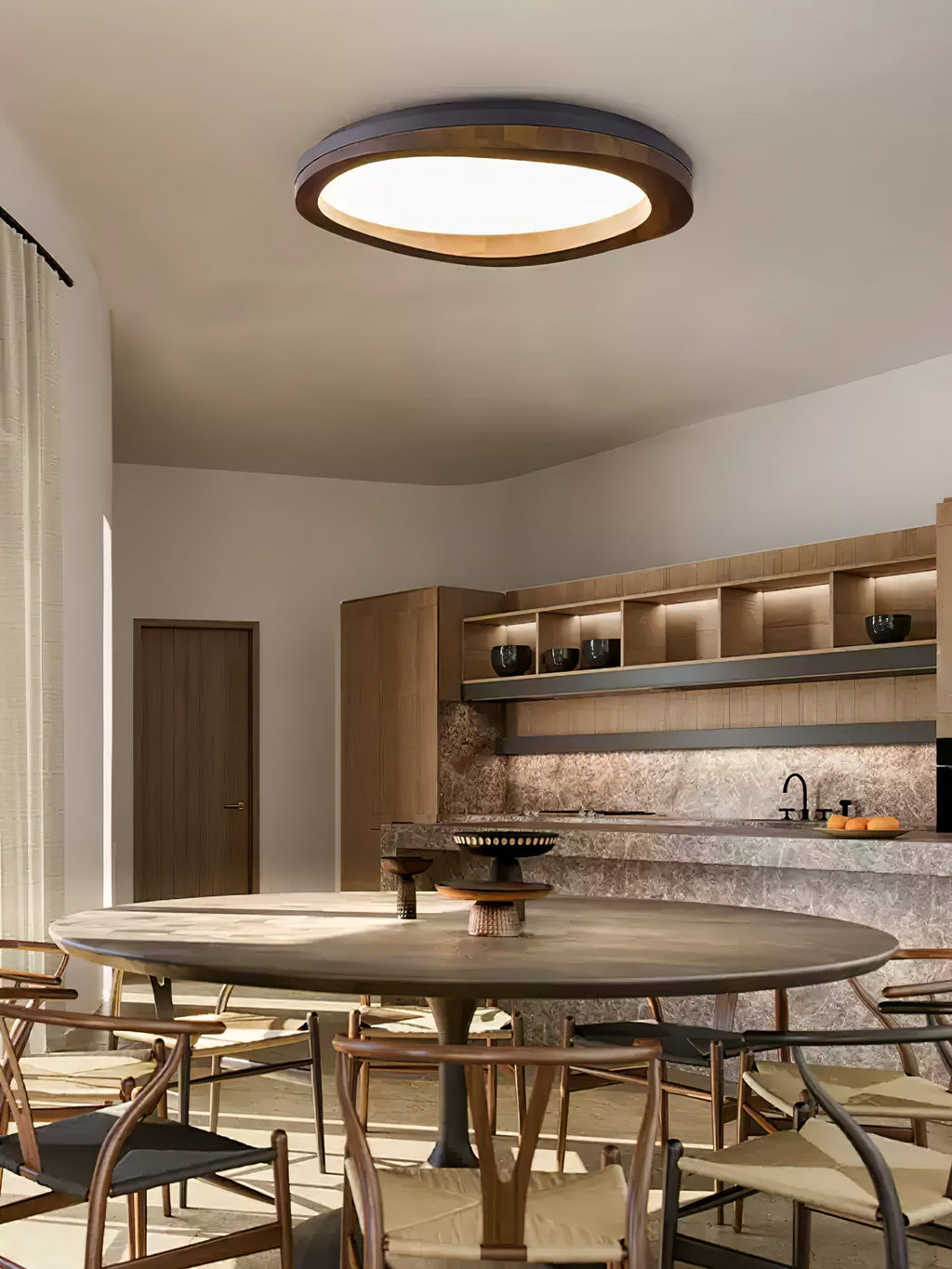 Timber Round Wood Ceiling Lamp by FIFTH & BEAM — product view 25