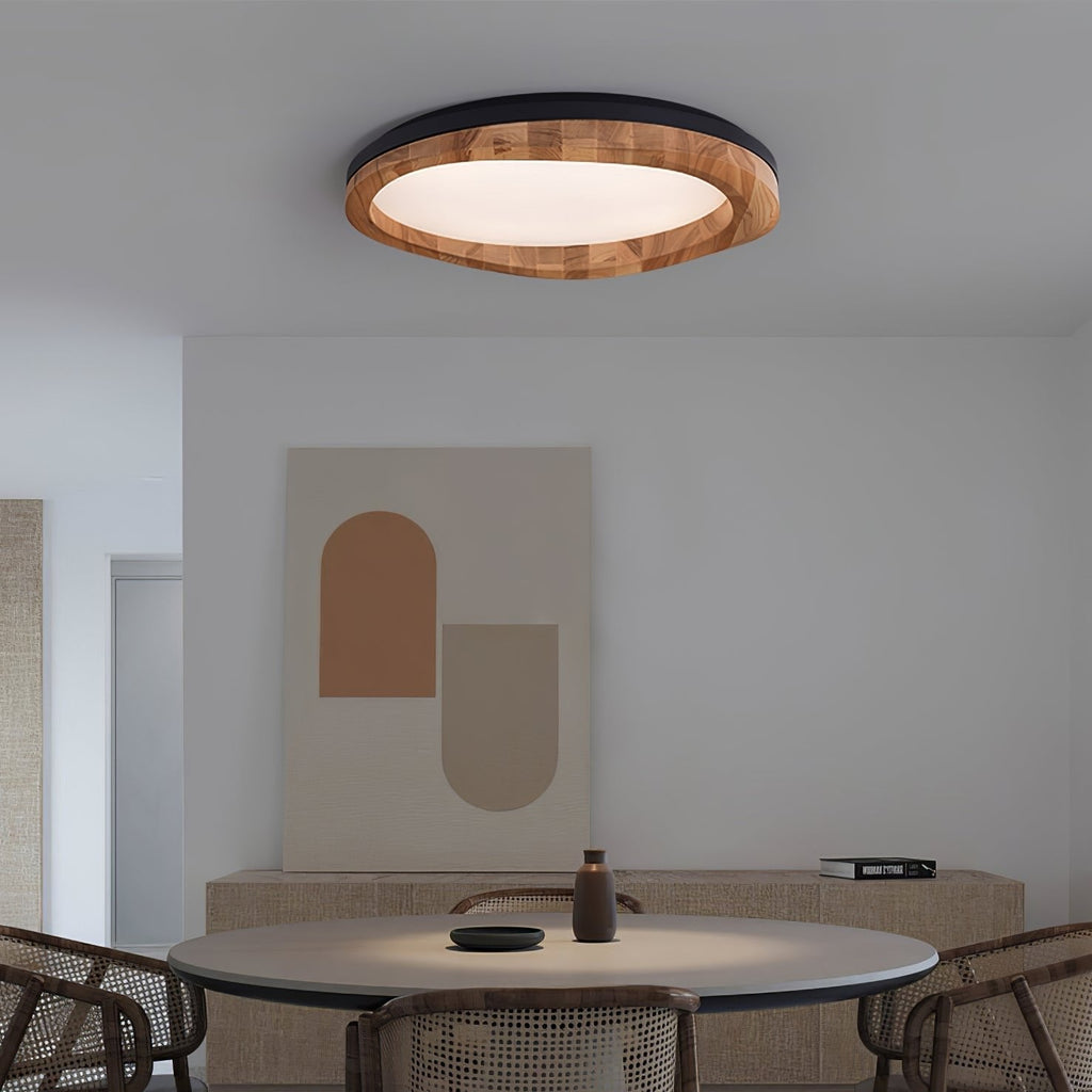 Timber Round Wood Ceiling Lamp by FIFTH & BEAM — product view 2