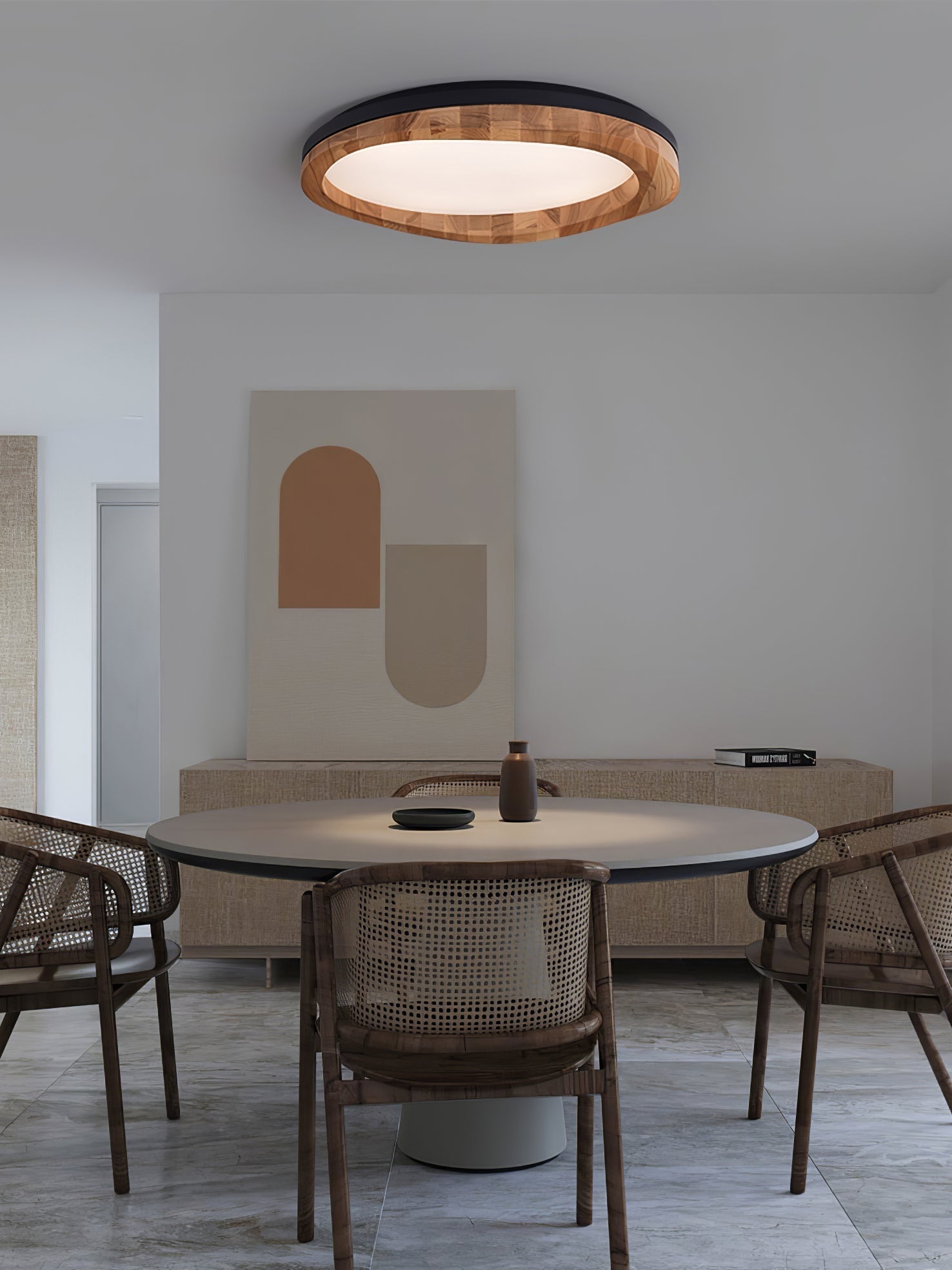 Timber Round Wood Ceiling Lamp by FIFTH & BEAM — product view 22