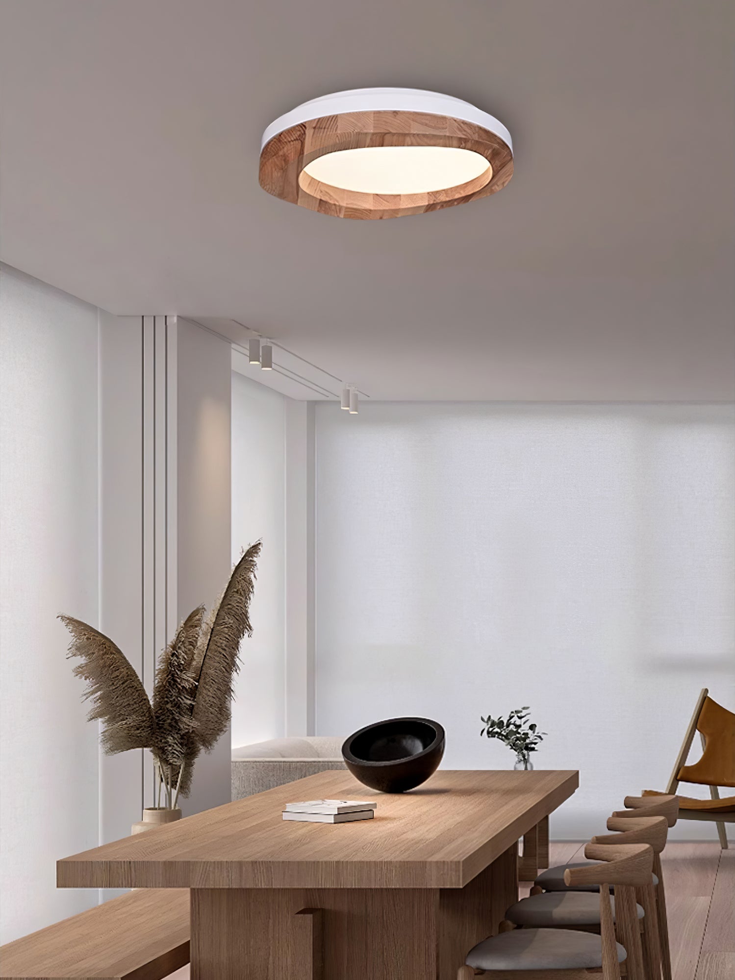 Timber Round Wood Ceiling Lamp by FIFTH & BEAM — product view 13