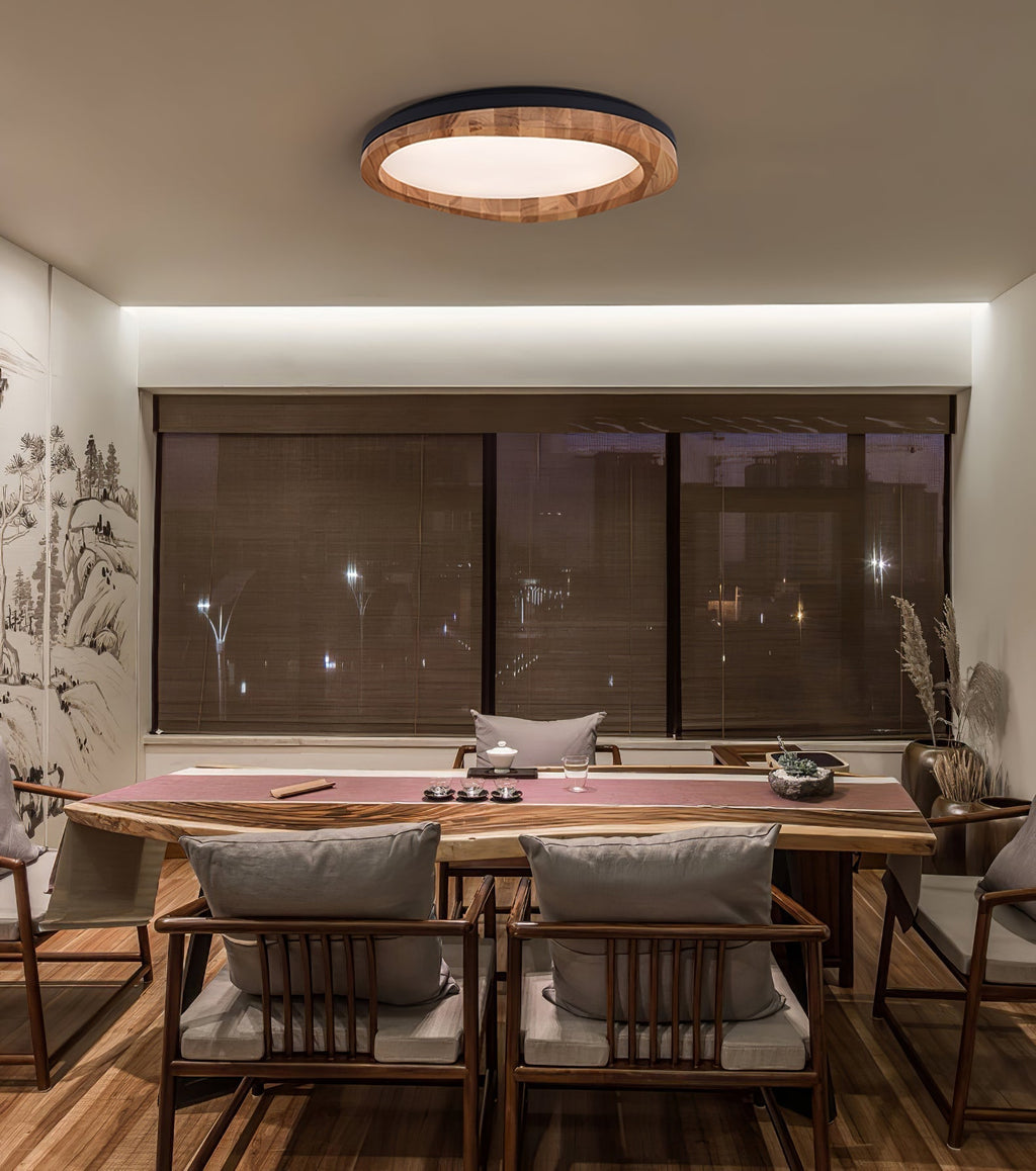 Timber Round Wood Ceiling Lamp by FIFTH & BEAM — product view 17