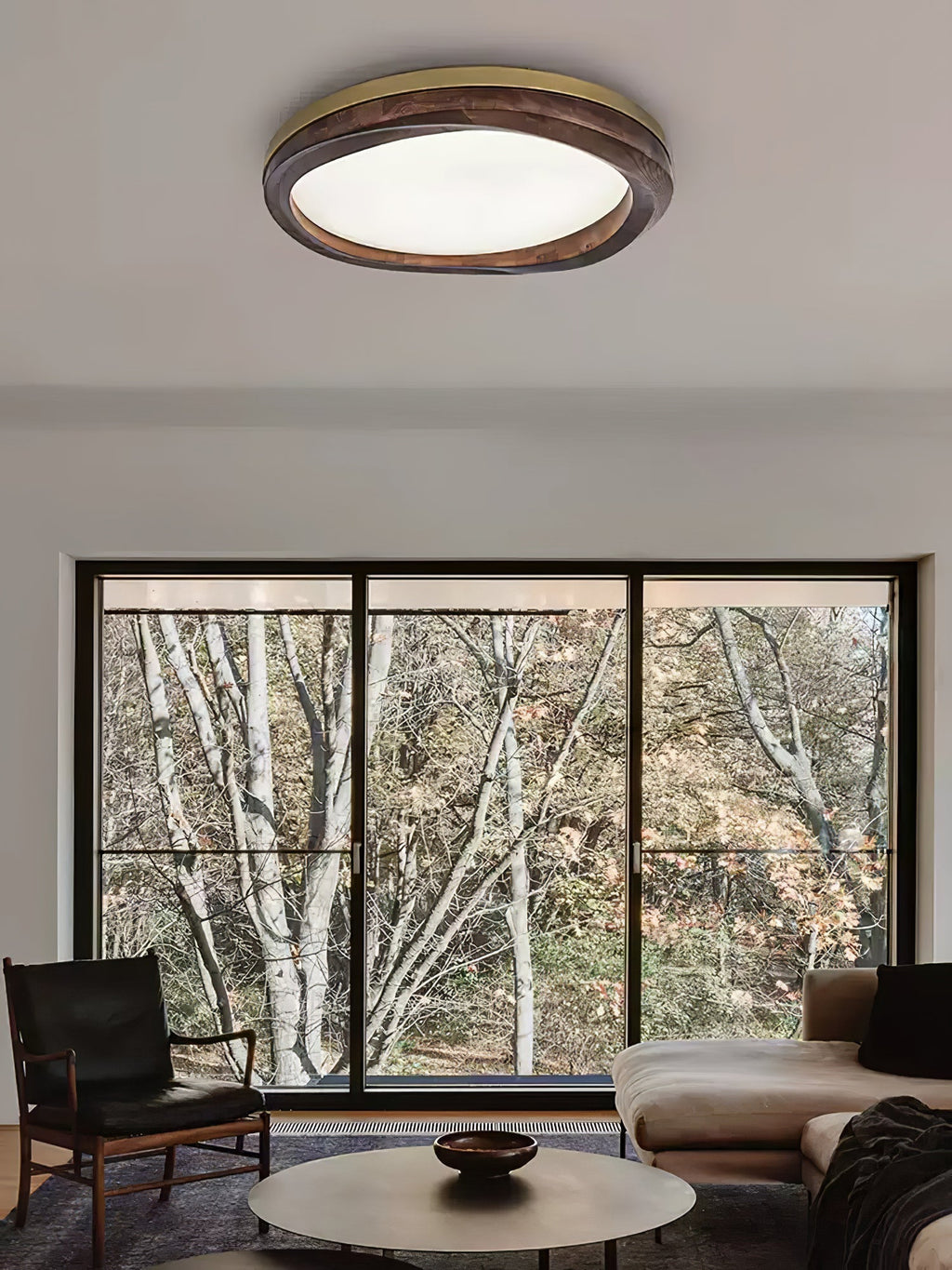 Timber Round Wood Ceiling Lamp by FIFTH & BEAM — product view 18