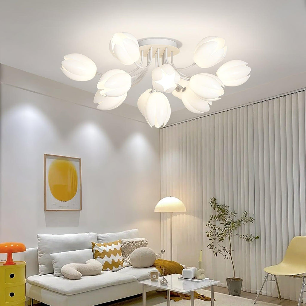 White Tulip Ceiling Light by FIFTH & BEAM — product view 9