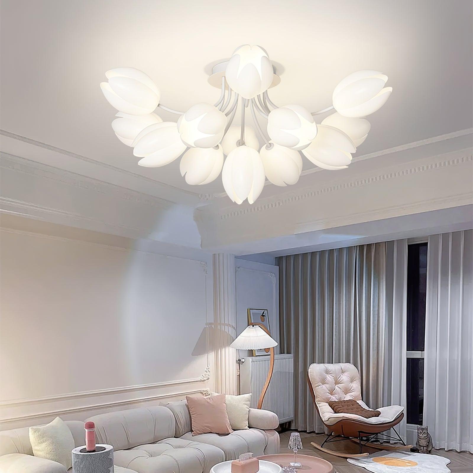 White Tulip Ceiling Light by FIFTH & BEAM — product view 12