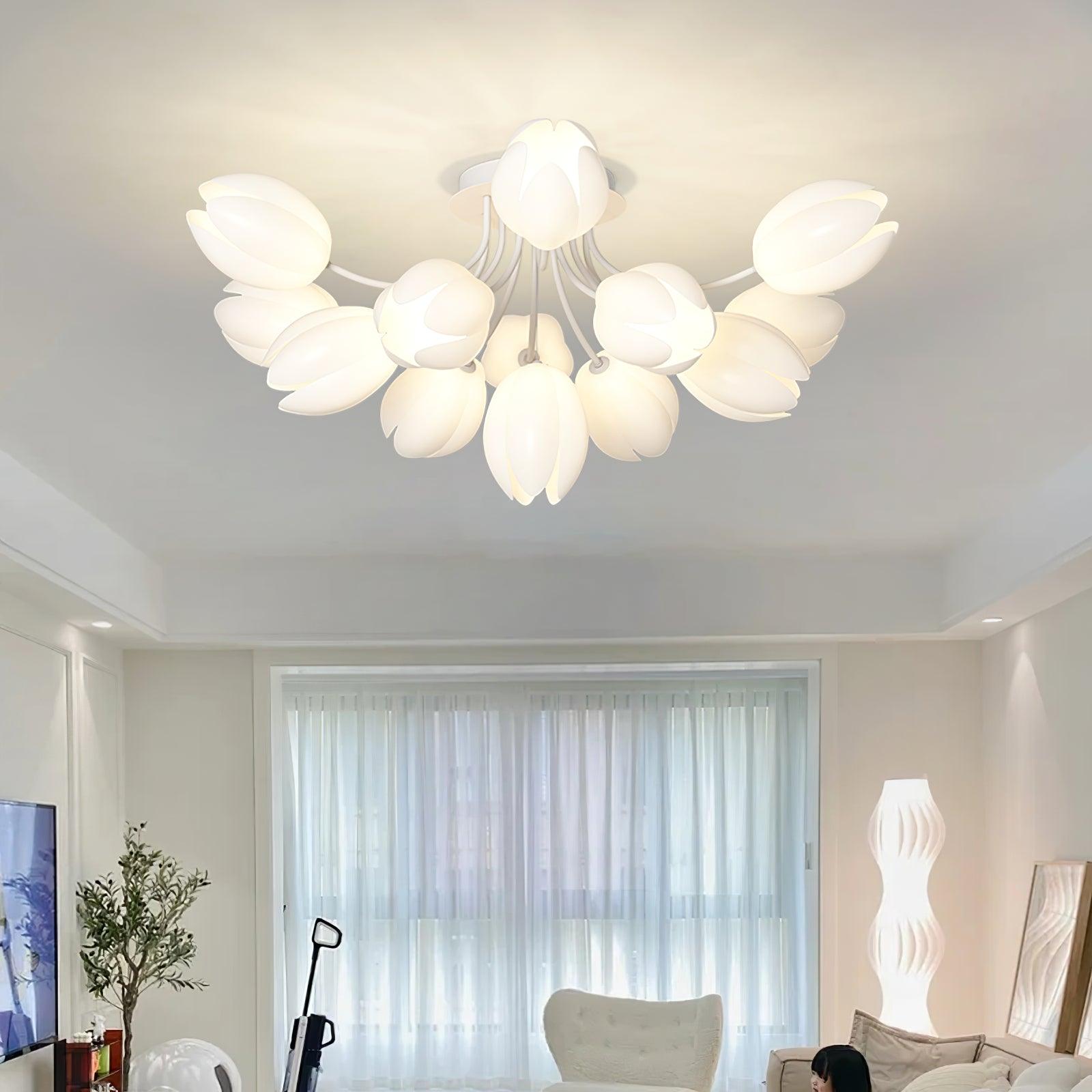 White Tulip Ceiling Light by FIFTH & BEAM — product view 4