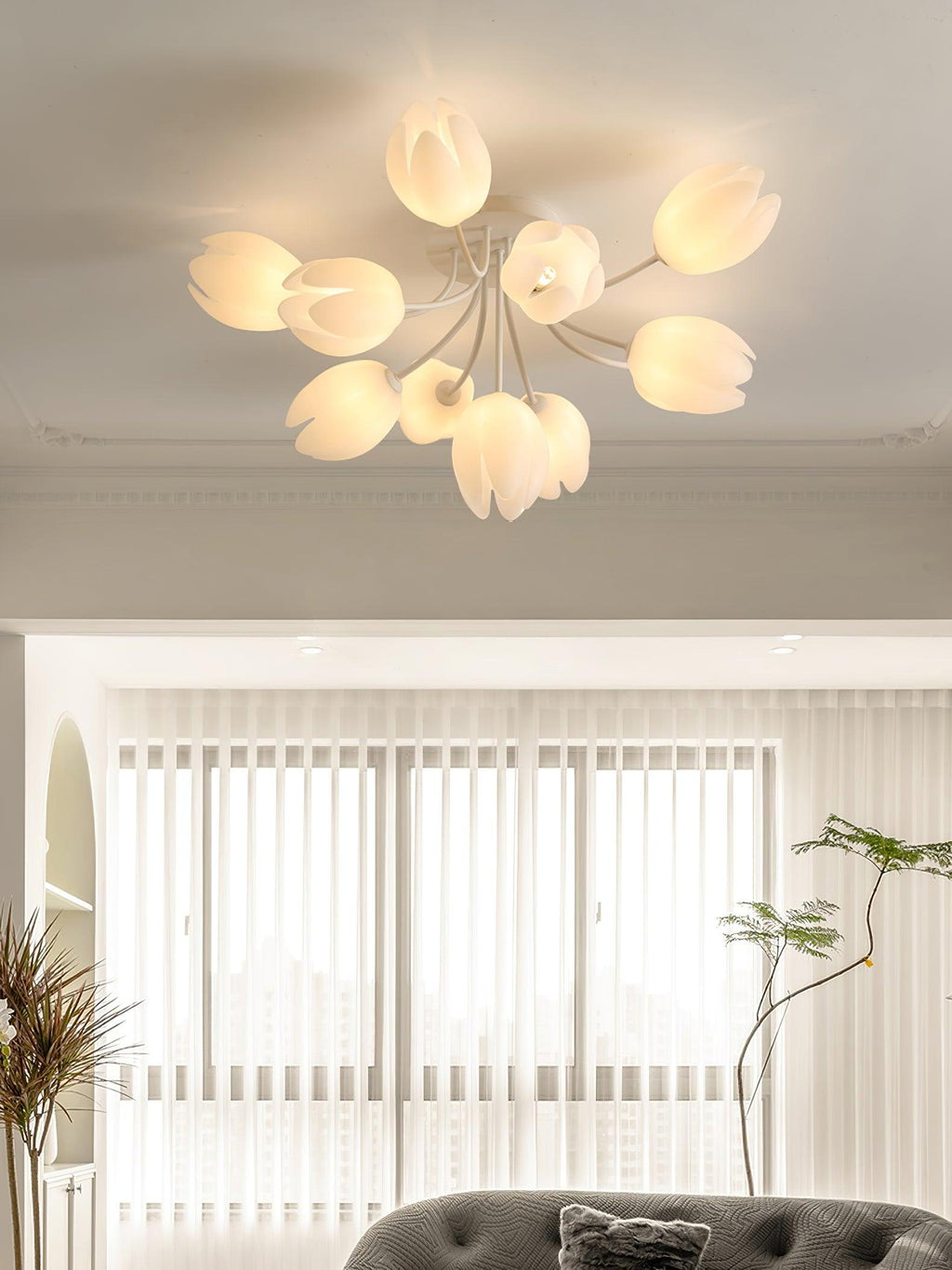 White Tulip Ceiling Light by FIFTH & BEAM — product view 18
