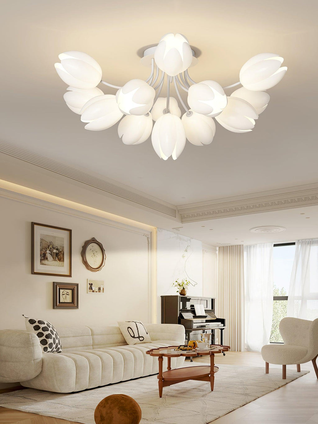 White Tulip Ceiling Light by FIFTH & BEAM — product view 23