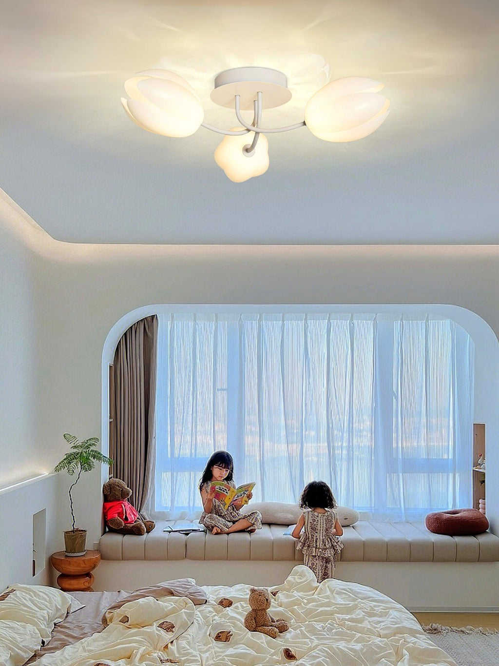 White Tulip Ceiling Light by FIFTH & BEAM — product view 24