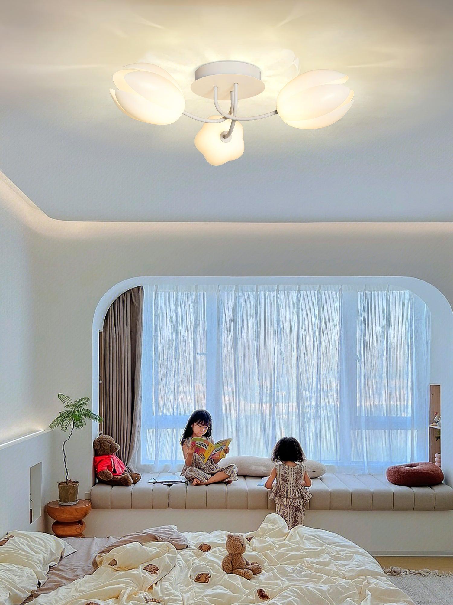 White Tulip Ceiling Light by FIFTH & BEAM — product view 24