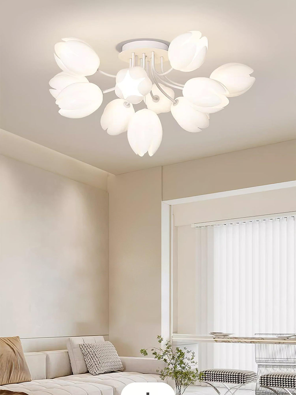 White Tulip Ceiling Light by FIFTH & BEAM — product view 25