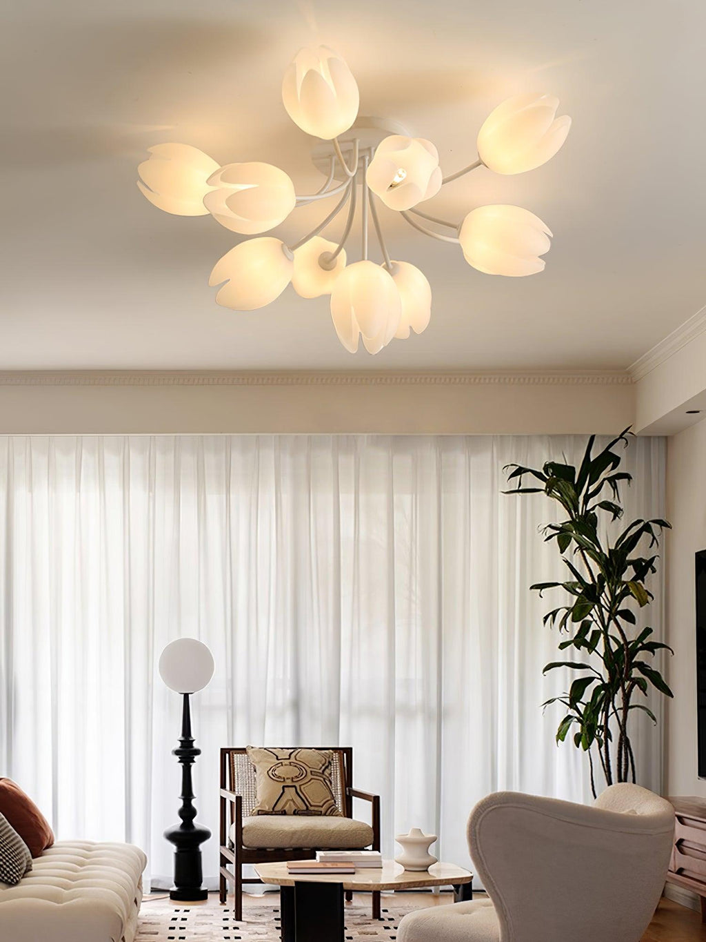 White Tulip Ceiling Light by FIFTH & BEAM — product view 27