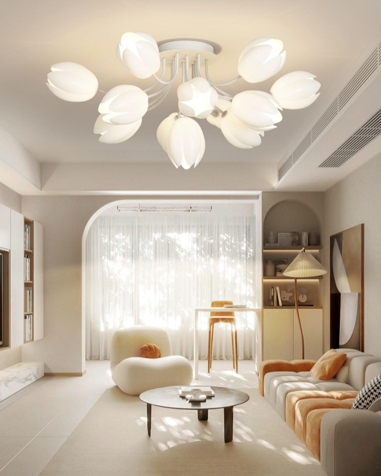 White Tulip Ceiling Light by FIFTH & BEAM — product view 30