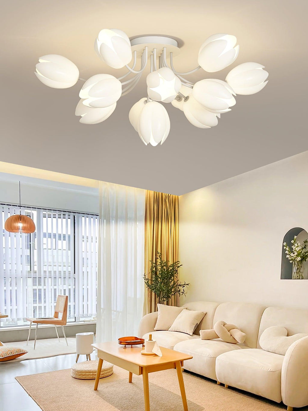 White Tulip Ceiling Light by FIFTH & BEAM — product view 32