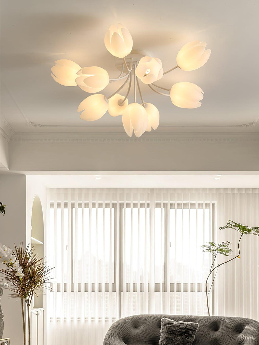 White Tulip Ceiling Light by FIFTH & BEAM — product view 40