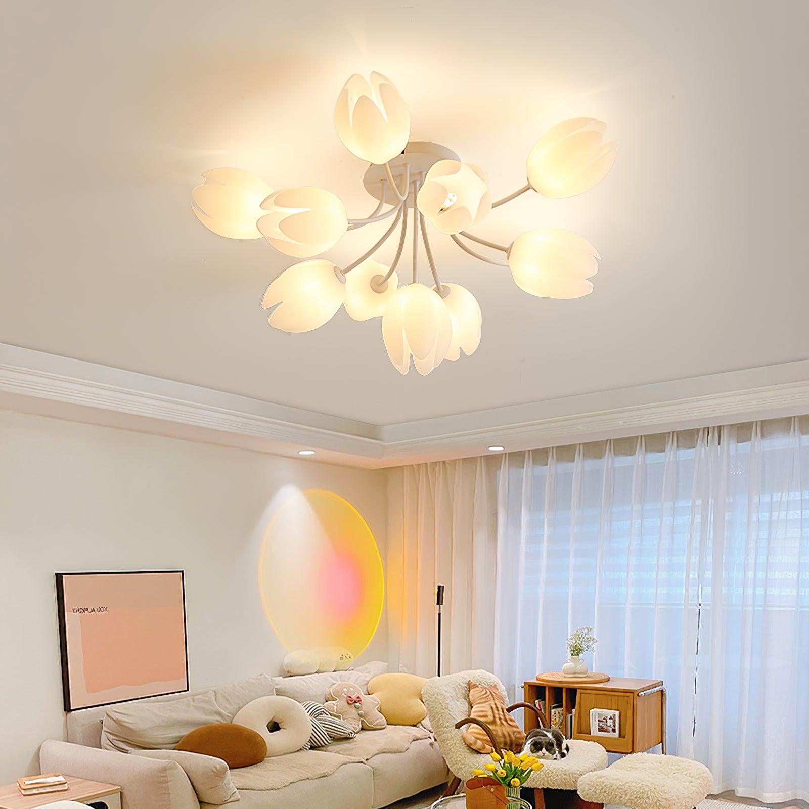 White Tulip Ceiling Light by FIFTH & BEAM — product view 5