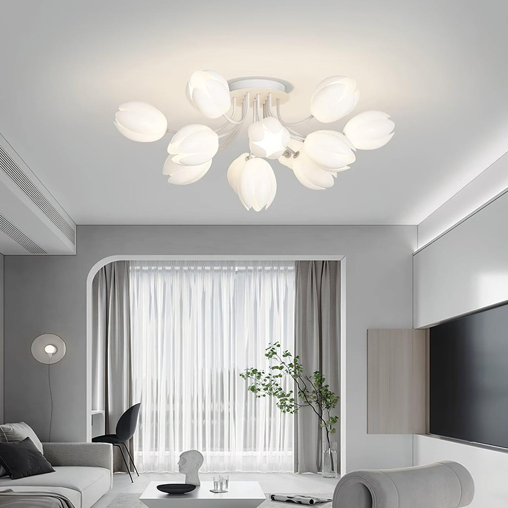 White Tulip Ceiling Light by FIFTH & BEAM — product view 6