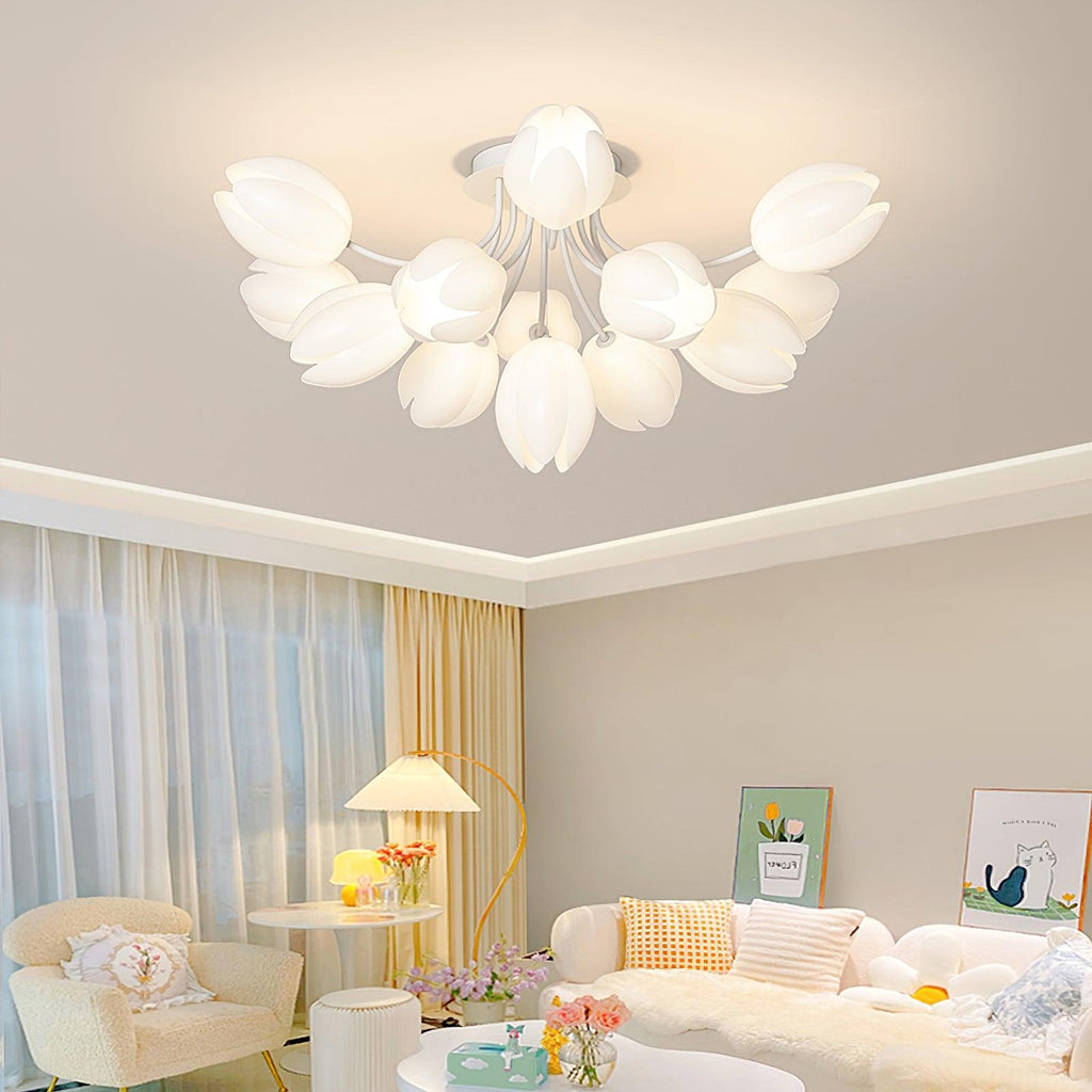 White Tulip Ceiling Light by FIFTH & BEAM — product view 8
