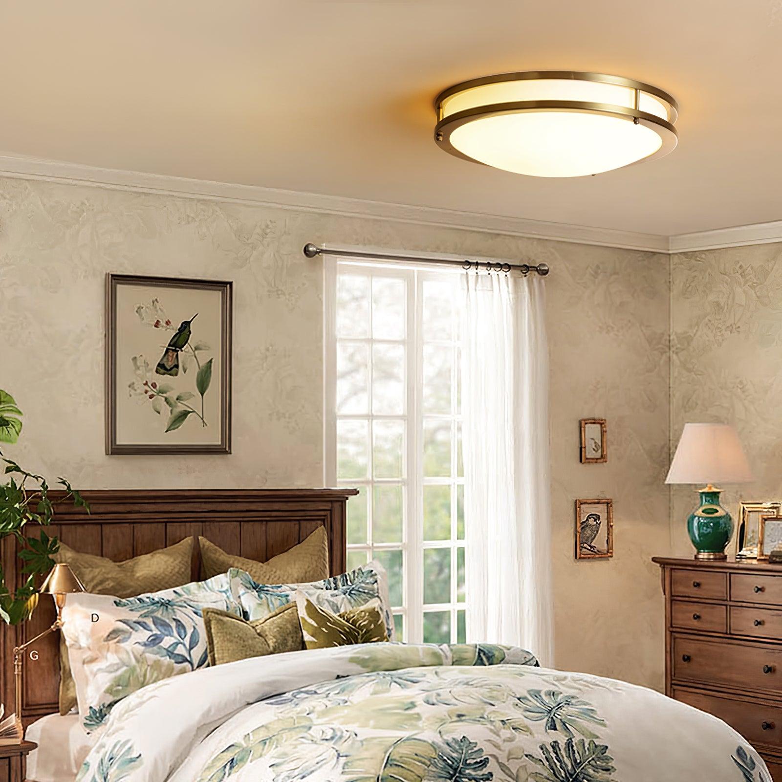 Whittier Natural Brass Flush Ceiling Light by FIFTH & BEAM — product view 8