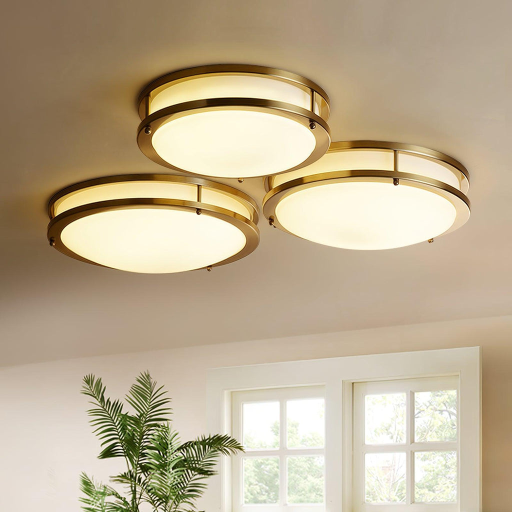 Whittier Natural Brass Flush Ceiling Light by FIFTH & BEAM — product view 2