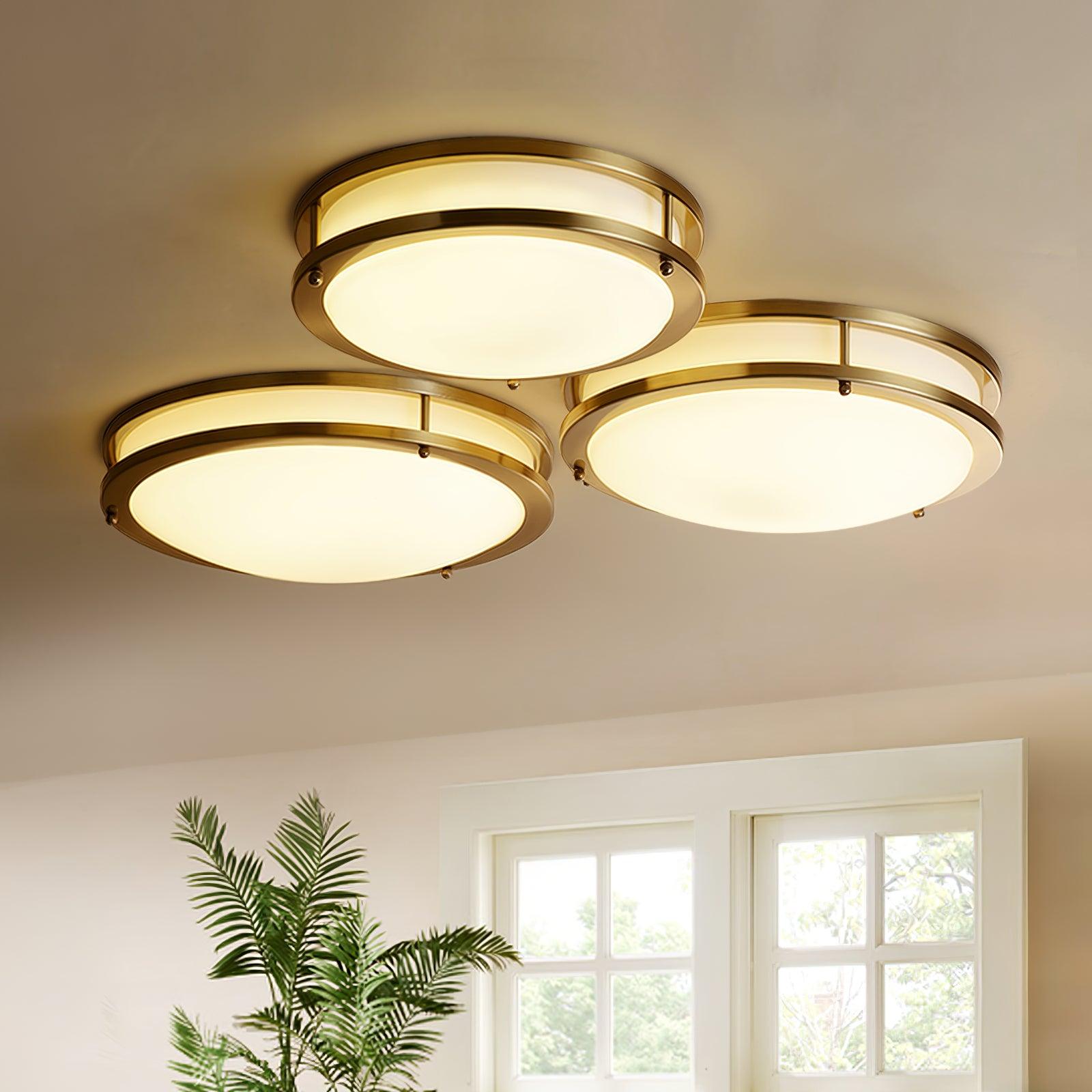 Whittier Natural Brass Flush Ceiling Light by FIFTH & BEAM — product view 2