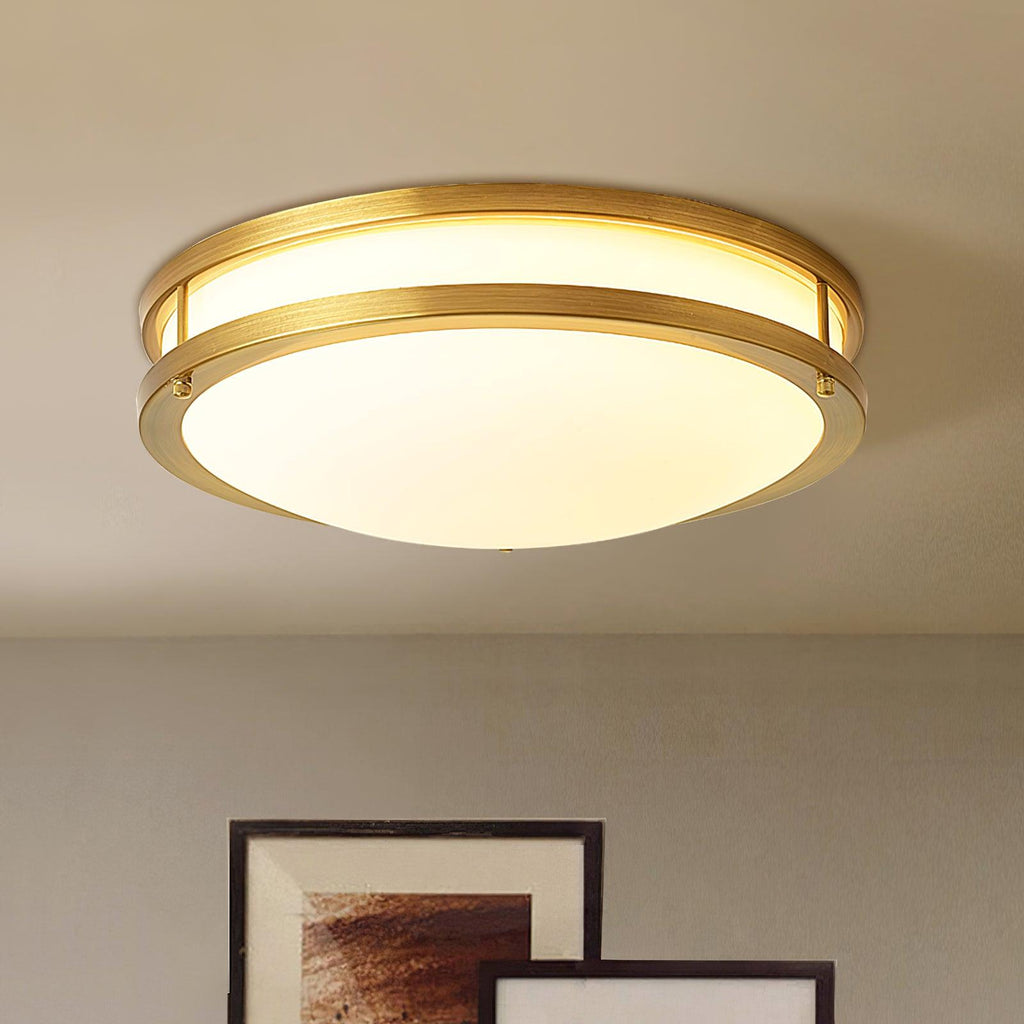 Whittier Natural Brass Flush Ceiling Light by FIFTH & BEAM — product view 9
