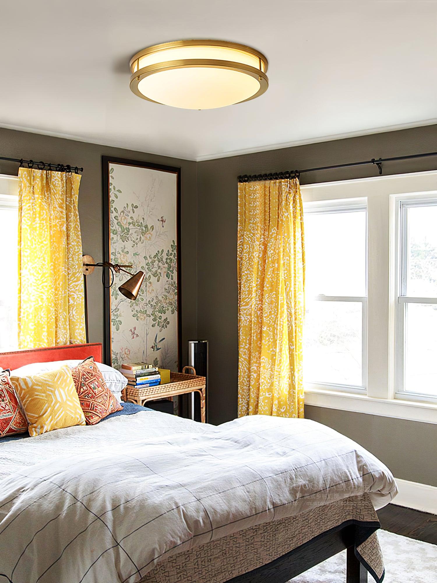 Whittier Natural Brass Flush Ceiling Light by FIFTH & BEAM — product view 10