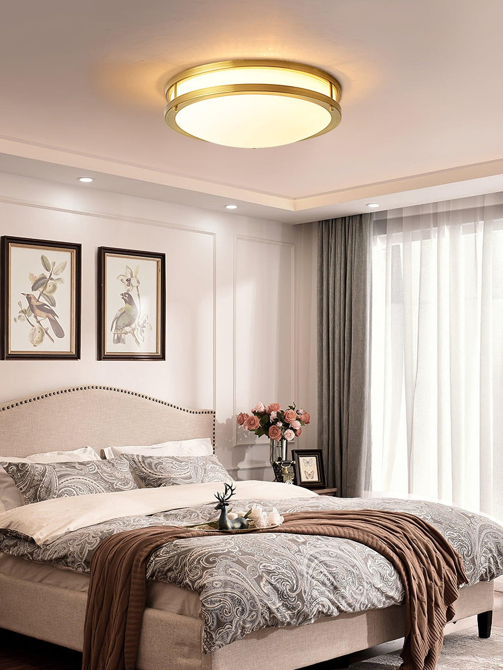 Whittier Natural Brass Flush Ceiling Light by FIFTH & BEAM — product view 11
