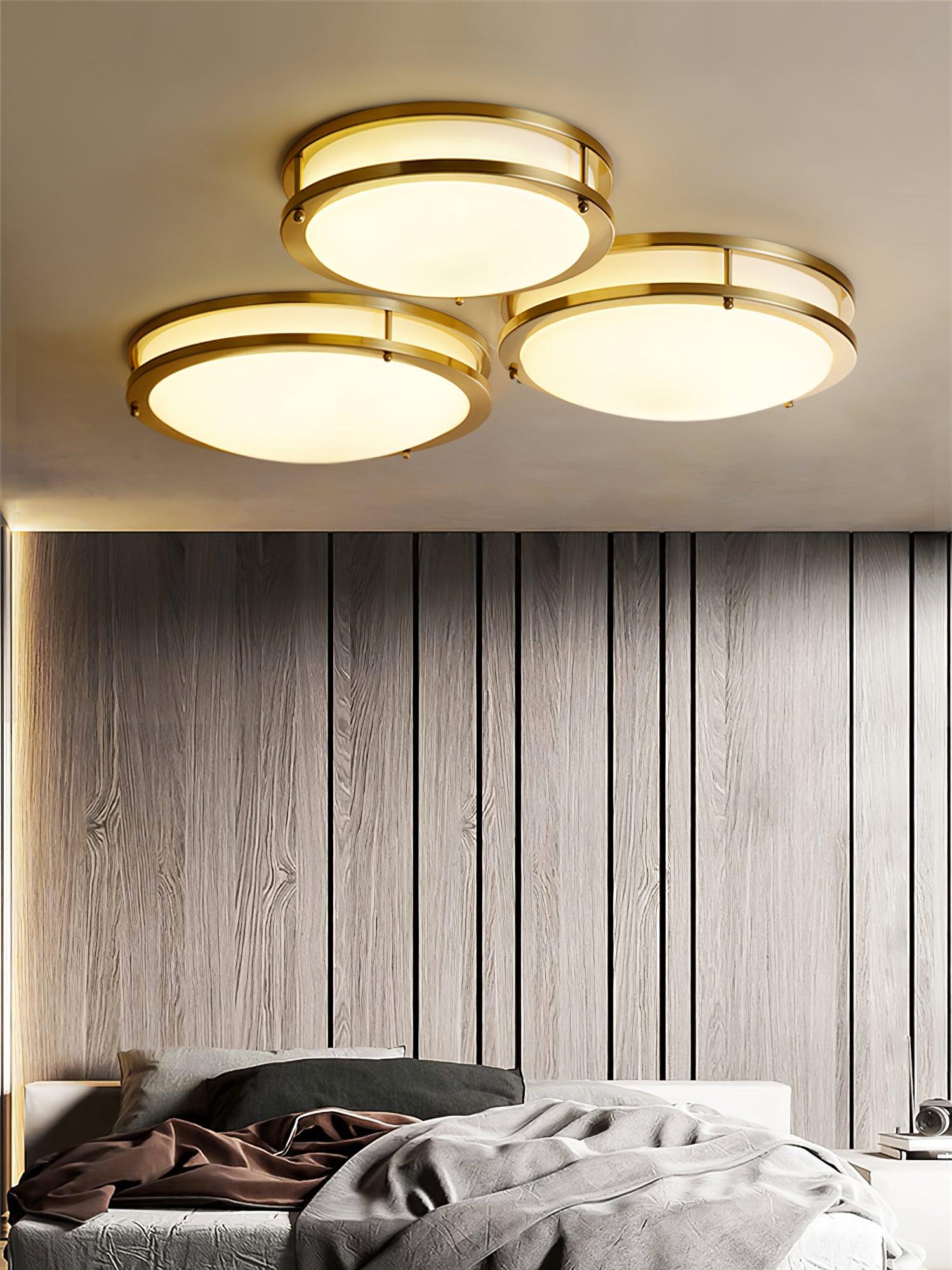 Whittier Natural Brass Flush Ceiling Light by FIFTH & BEAM — product view 13
